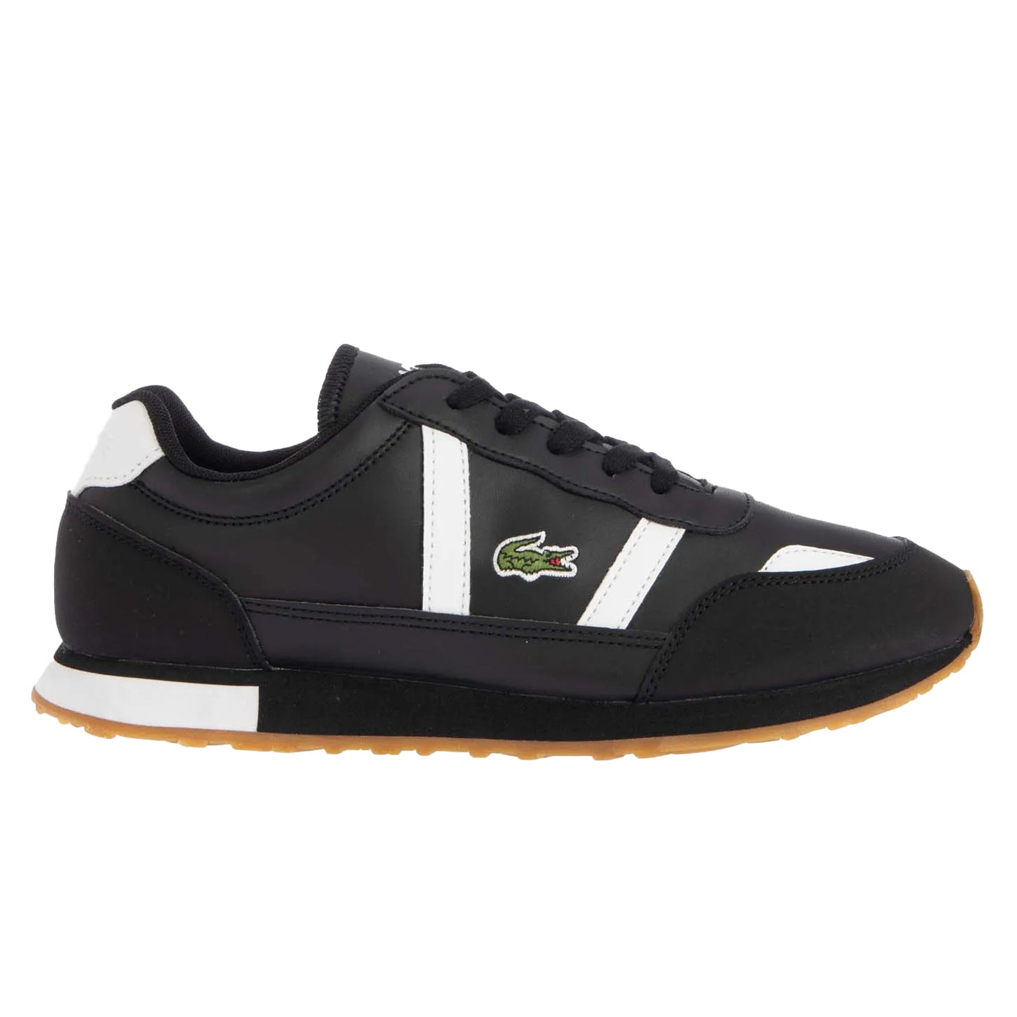 Black-White - Side - Lacoste Childrens-Kids Partner Trainers