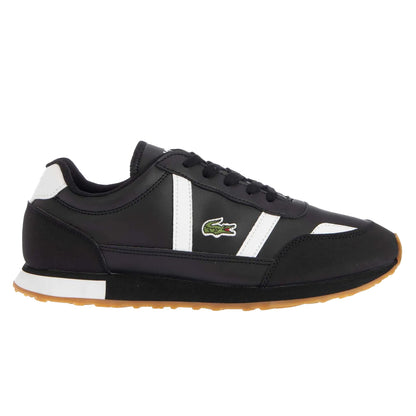 Black-White - Side - Lacoste Childrens-Kids Partner Trainers