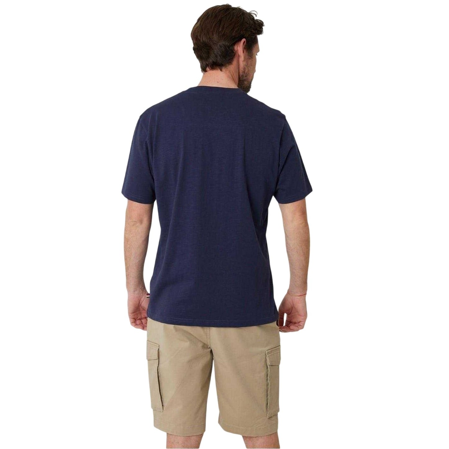 Navy - Back - Saltwell Mens Logo Chest Pocket Regular T-Shirt