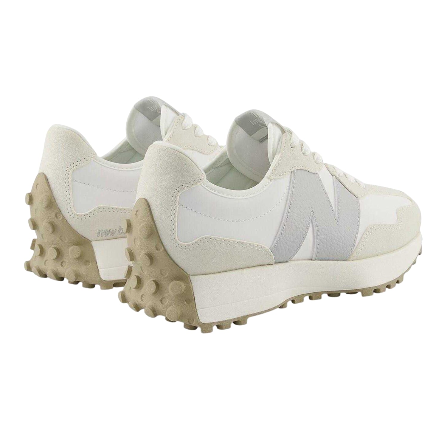 Grey - Back - New Balance Womens-Ladies 327 Logo Suede Trainers