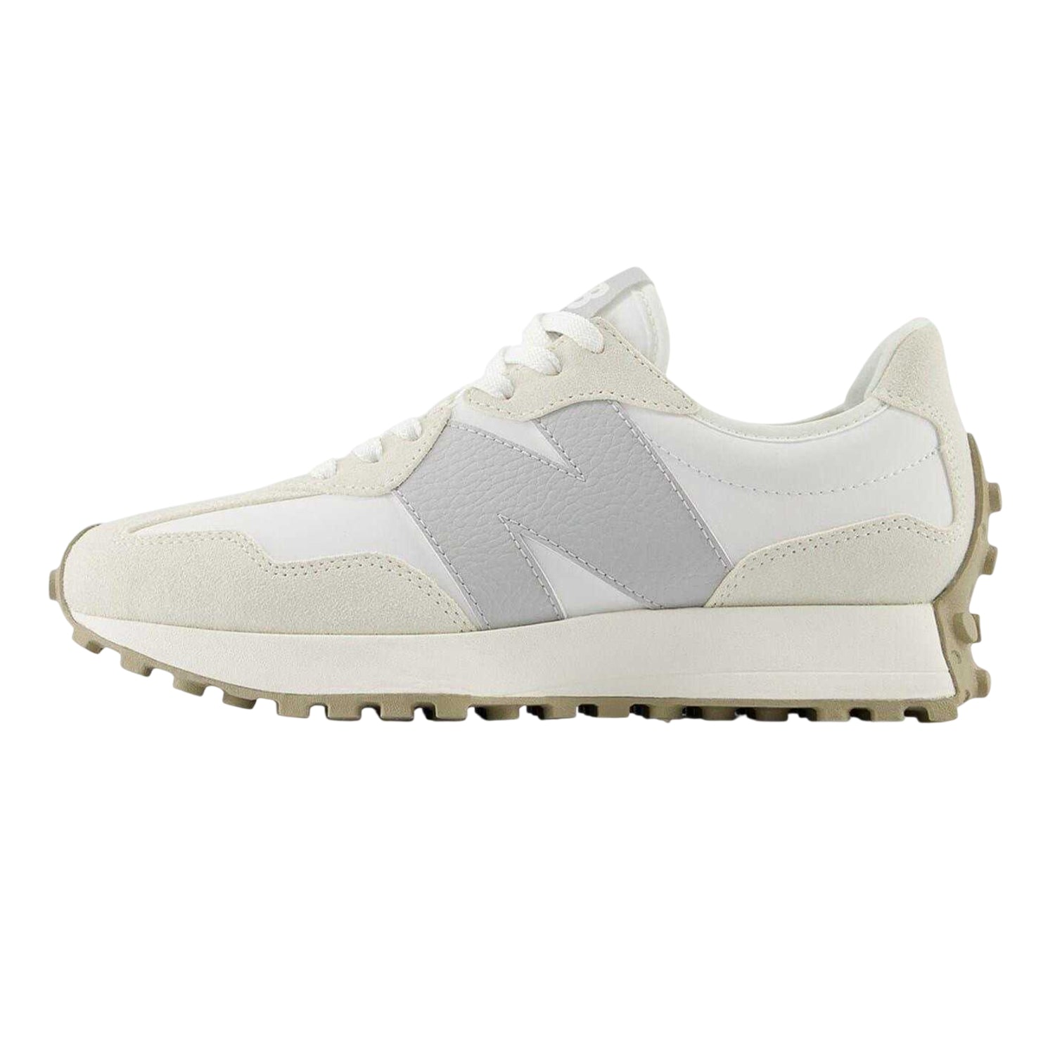 Grey - Side - New Balance Womens-Ladies 327 Logo Suede Trainers
