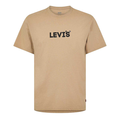 Beige - Front - Levis Mens Logo Cotton T-Shirt