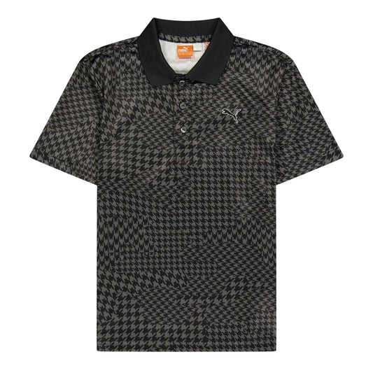 Black - Front - Puma Boys New Wave Camo Polo Shirt