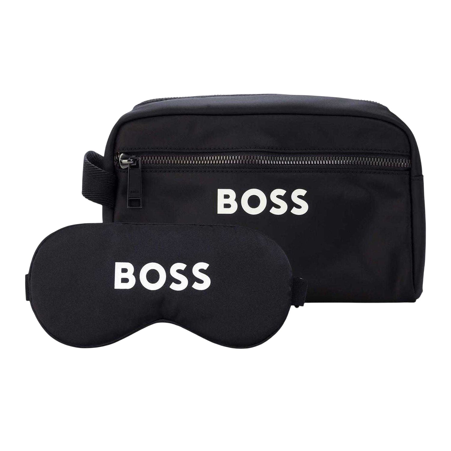 Black - Front - Boss Logo Travel Wash Bag Set