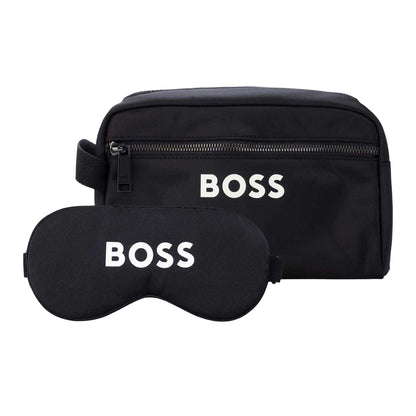 Black - Front - Boss Logo Travel Wash Bag Set