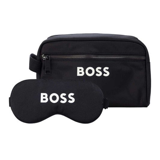 Black - Front - Boss Logo Travel Wash Bag Set