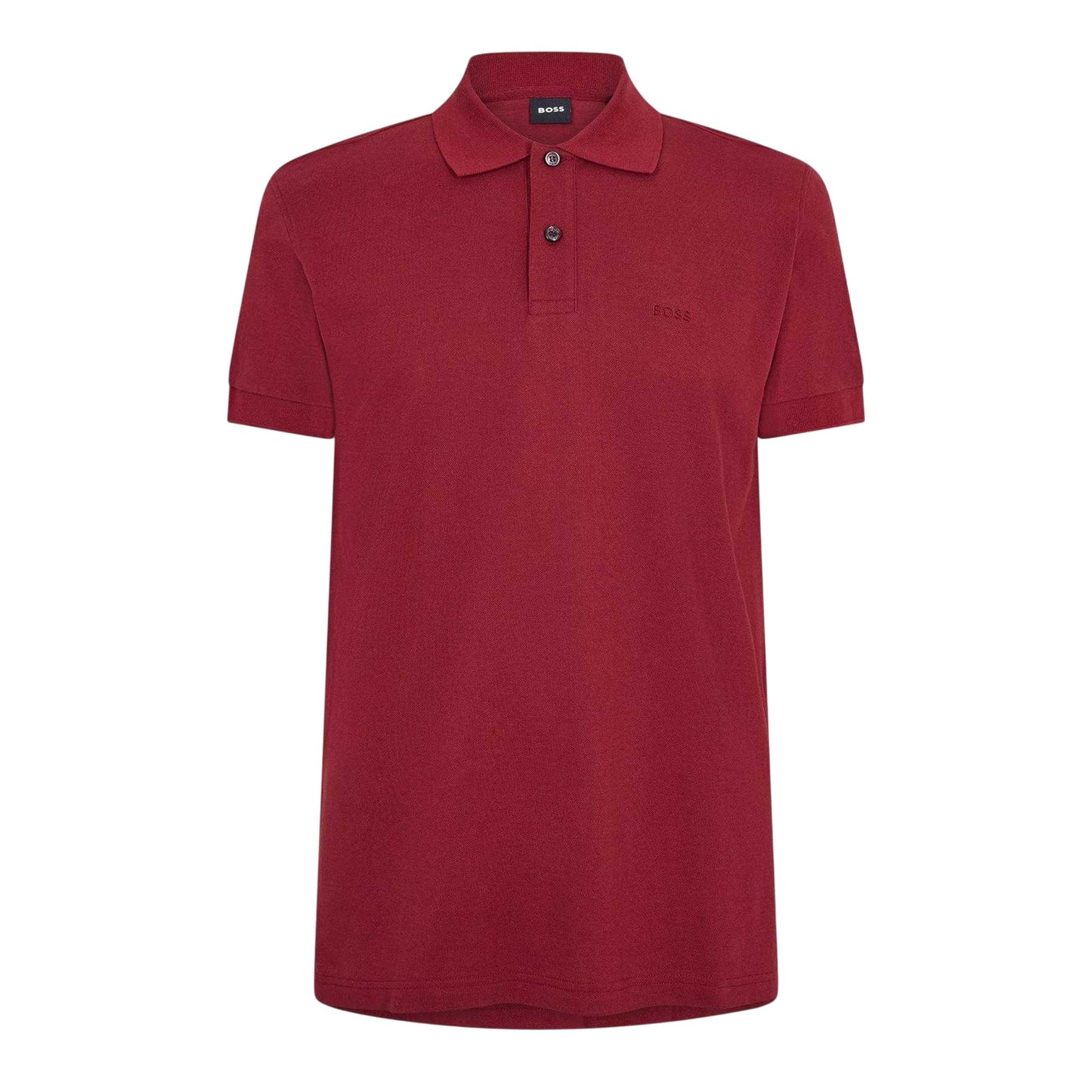Dark Red - Front - Boss Mens Firenze Cotton Polo Shirt