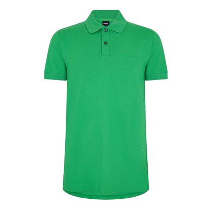 Green - Front - Boss Mens Firenze Cotton Polo Shirt