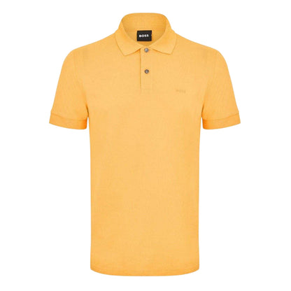 Medium Orange - Front - Boss Mens Firenze Cotton Polo Shirt