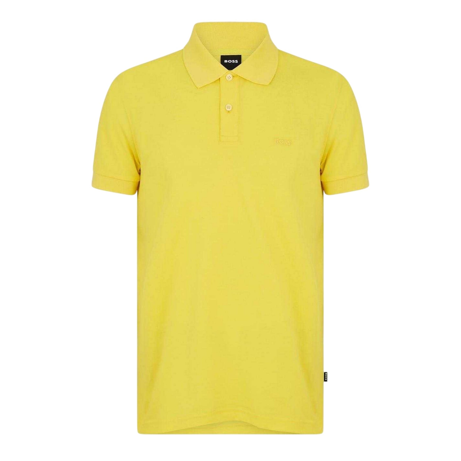 Bright Yellow - Front - Boss Mens Firenze Cotton Polo Shirt
