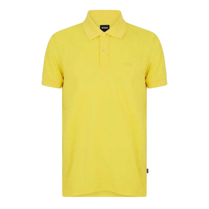 Bright Yellow - Front - Boss Mens Firenze Cotton Polo Shirt