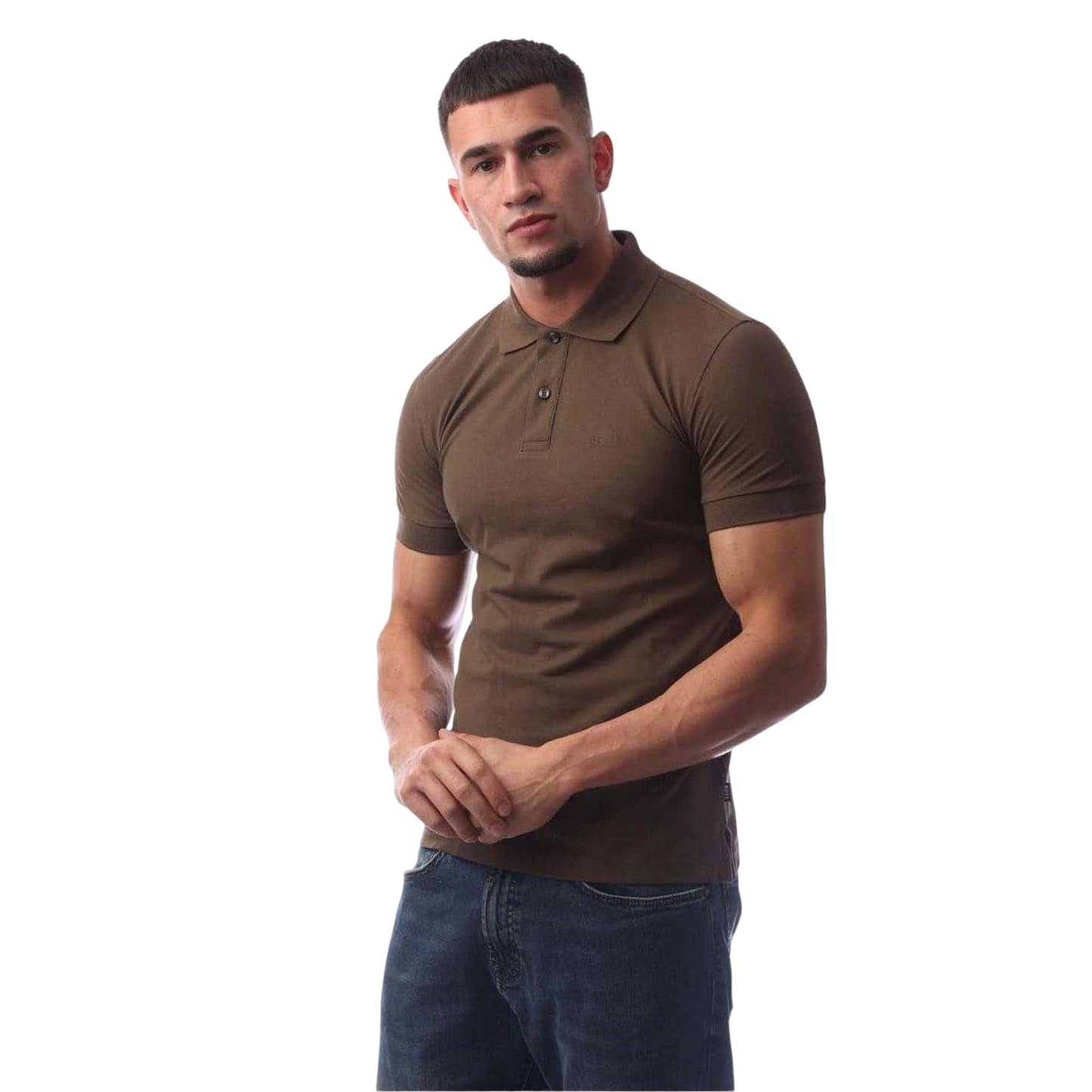 Brown - Front - Boss Mens Firenze Cotton Polo Shirt