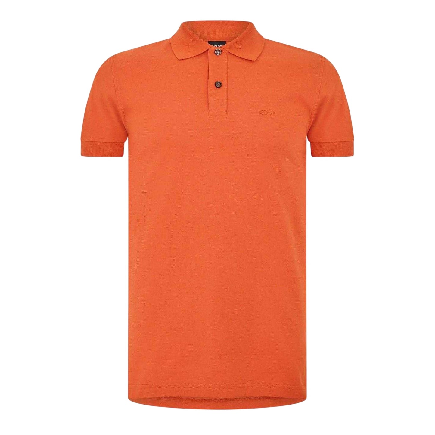 Dark Orange - Front - Boss Mens Firenze Cotton Polo Shirt
