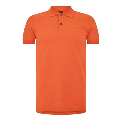Dark Orange - Front - Boss Mens Firenze Cotton Polo Shirt
