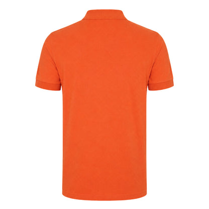 Dark Orange - Back - Boss Mens Firenze Cotton Polo Shirt
