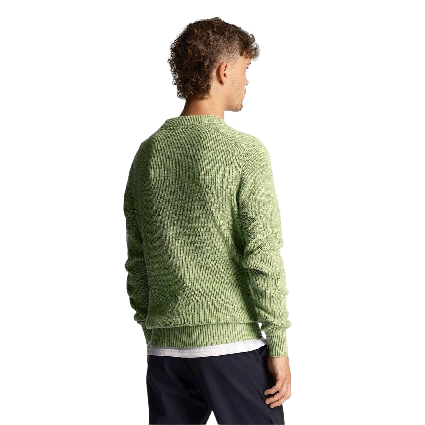 Green - Back - Lyle & Scott Mens Chevron Crew Neck Sweatshirt