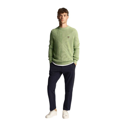 Green - Pack Shot - Lyle & Scott Mens Chevron Crew Neck Sweatshirt