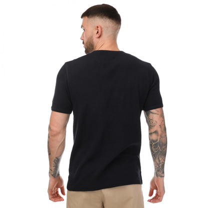 Navy - Back - Mercery Mens Woodmason Waffle Textured T-Shirt