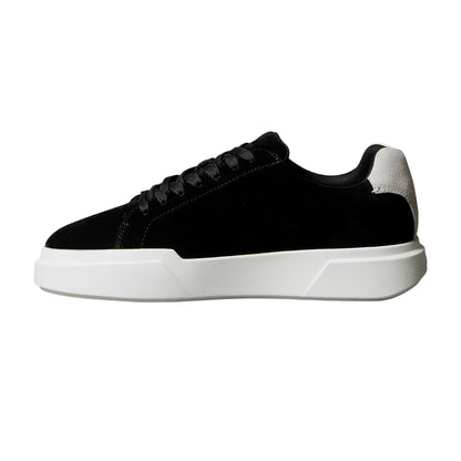 Black-White - Side - Calvin Klein Mens Suede Chunky Trainers