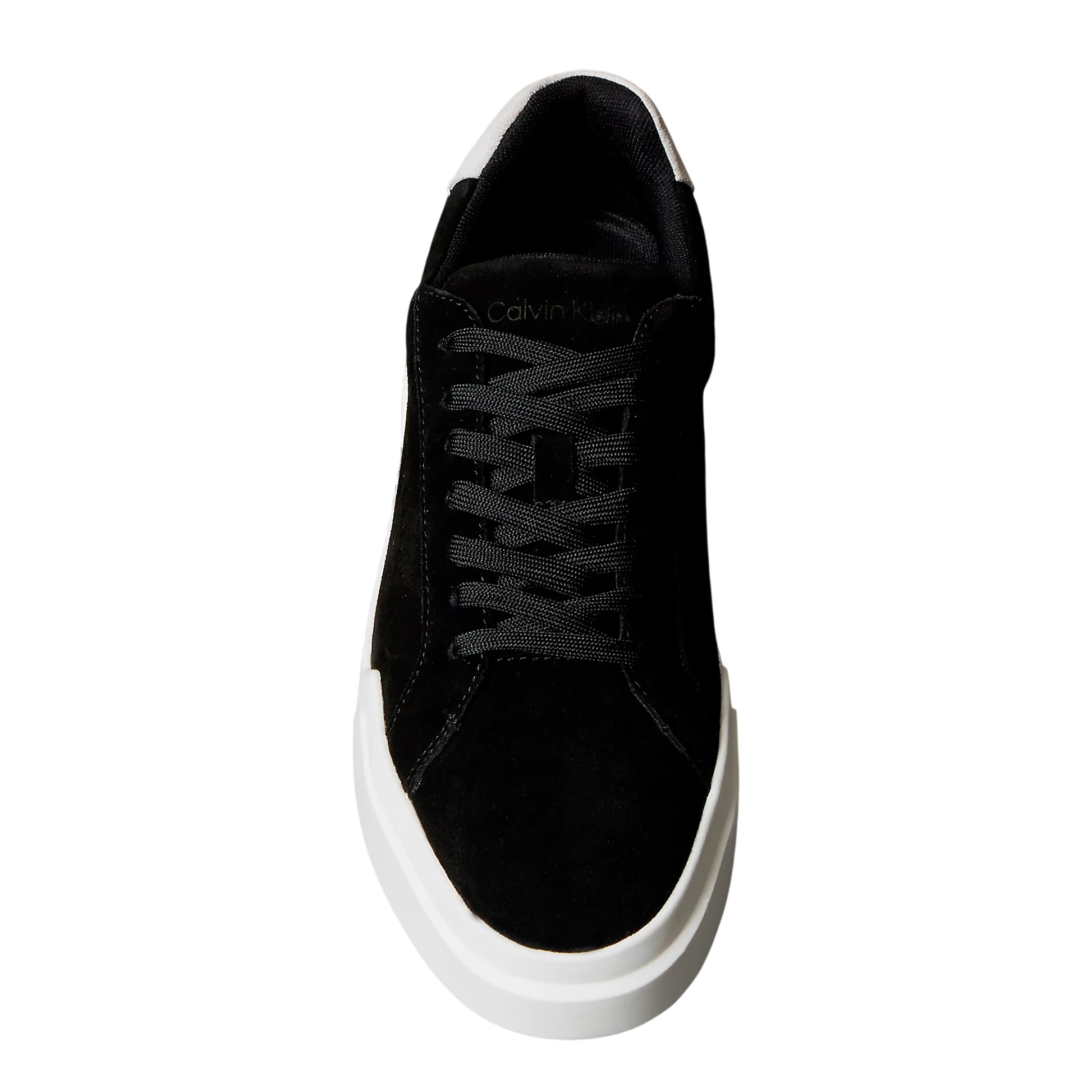 Black-White - Lifestyle - Calvin Klein Mens Suede Chunky Trainers