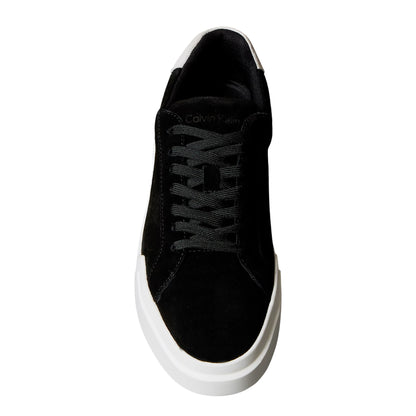 Black-White - Lifestyle - Calvin Klein Mens Suede Chunky Trainers