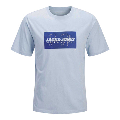 Navy-Mint-Blue - Back - Jack And Jones Childrens-Kids Logo T-Shirt (Pack of 3)