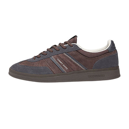 Washed Black - Side - Tommy Jeans Mens Greenwich Stripe Suede Trainers