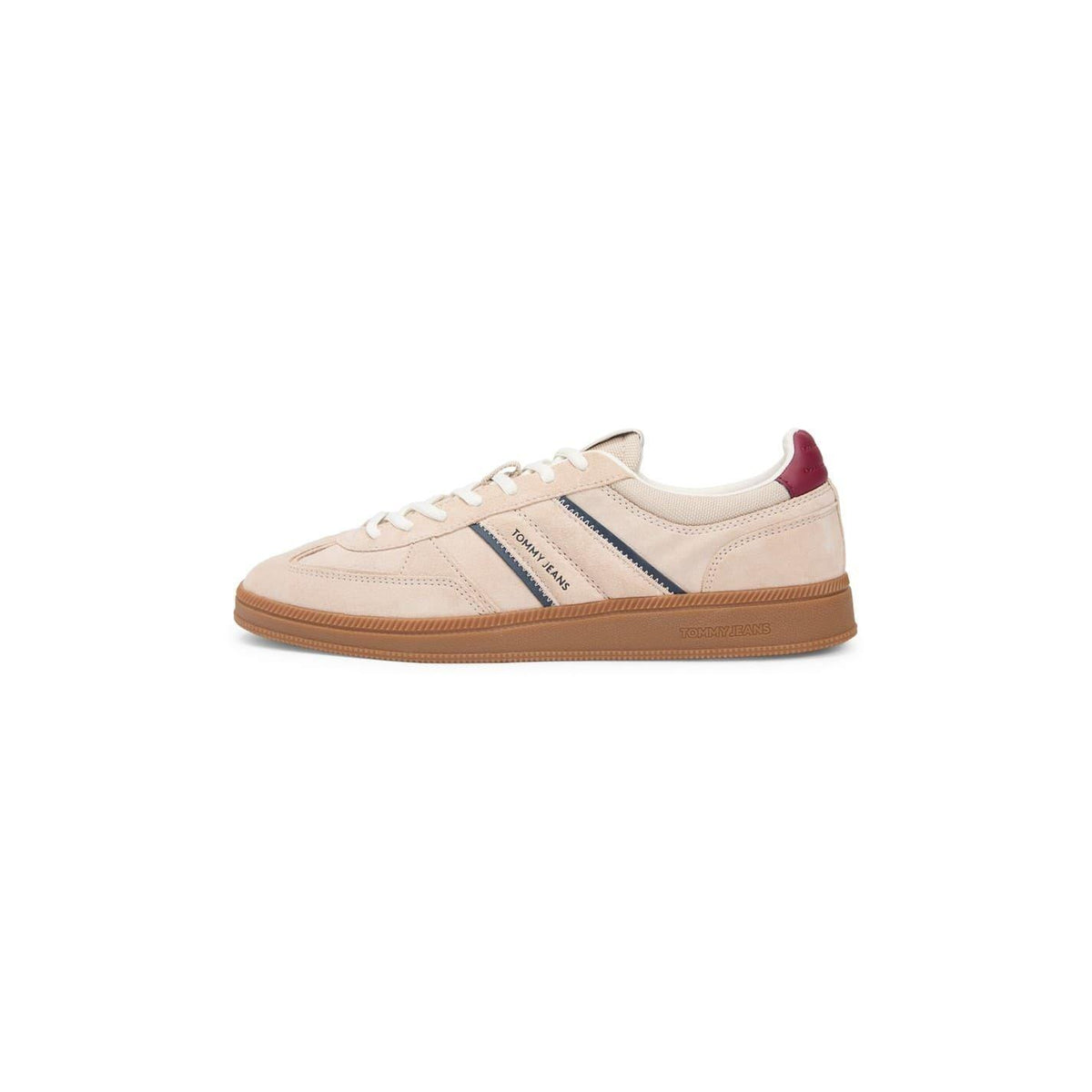 Sand - Front - Tommy Jeans Mens Greenwich Stripe Suede Trainers