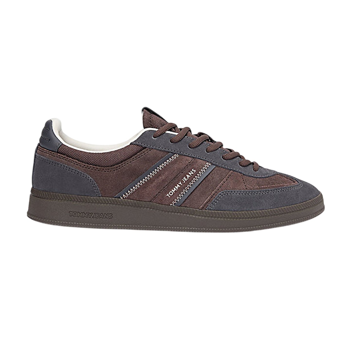 Washed Black - Front - Tommy Jeans Mens Greenwich Stripe Suede Trainers