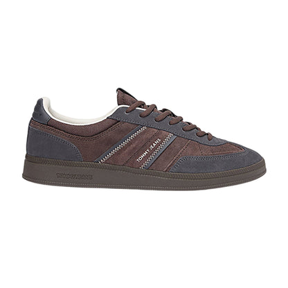 Washed Black - Front - Tommy Jeans Mens Greenwich Stripe Suede Trainers