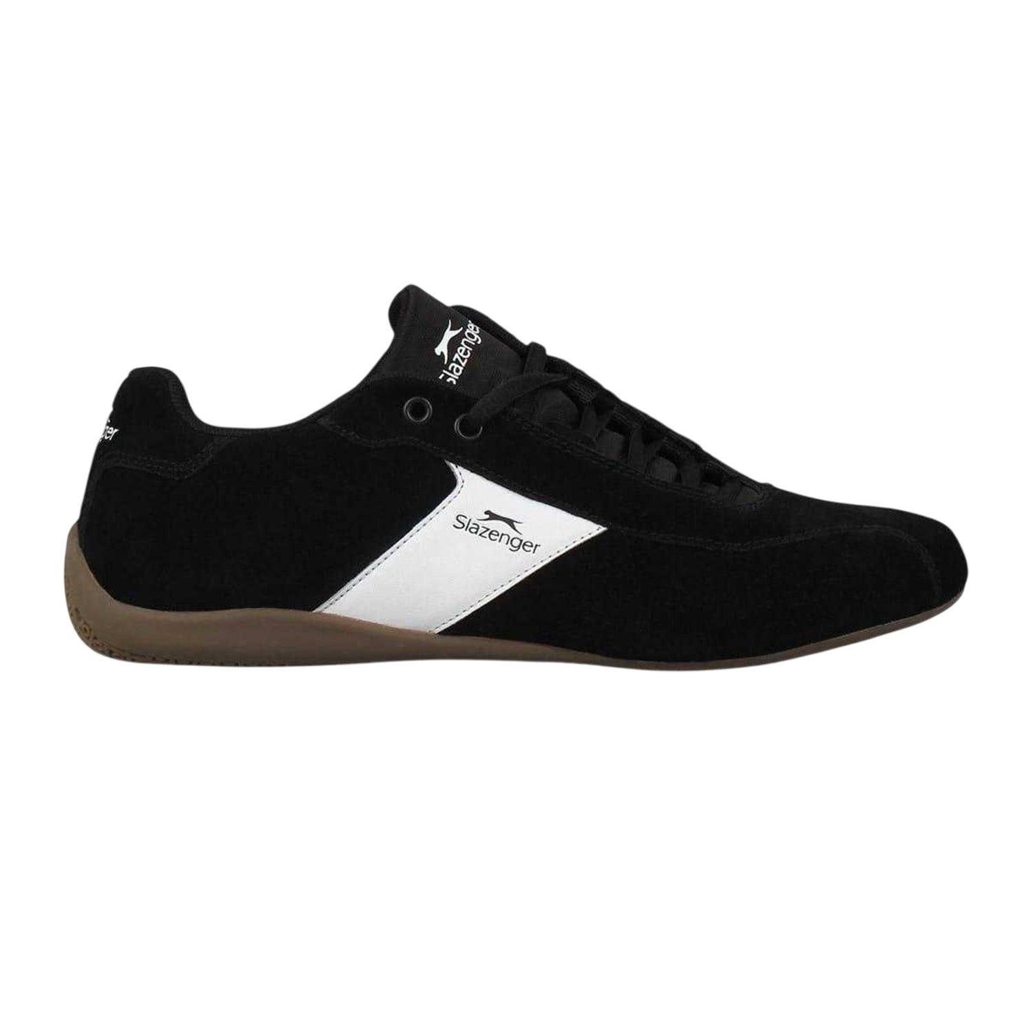 Black-White - Lifestyle - Slazenger Mens Coast Diagonal Stripe Leather Flat Shoes