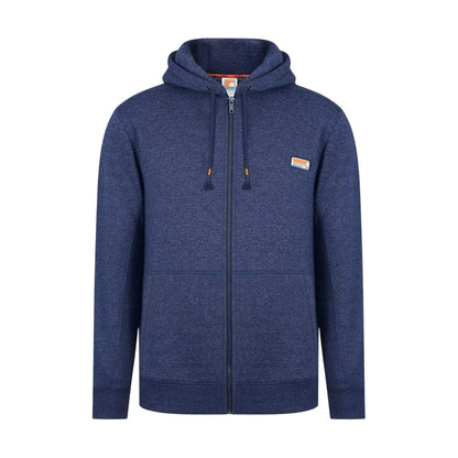 Indigo Marl - Front - SoulCal Mens Signature Cotton Full Zip Hoodie