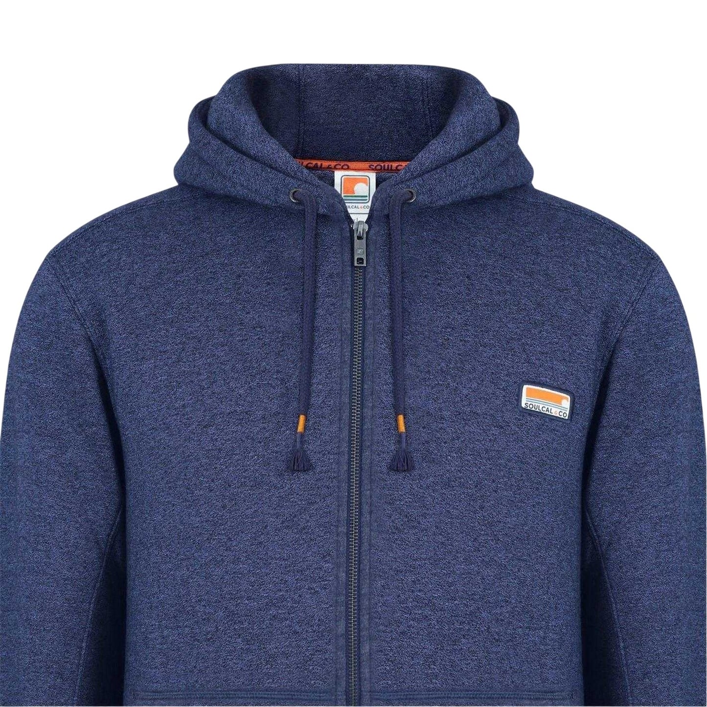 Indigo Marl - Lifestyle - SoulCal Mens Signature Cotton Full Zip Hoodie