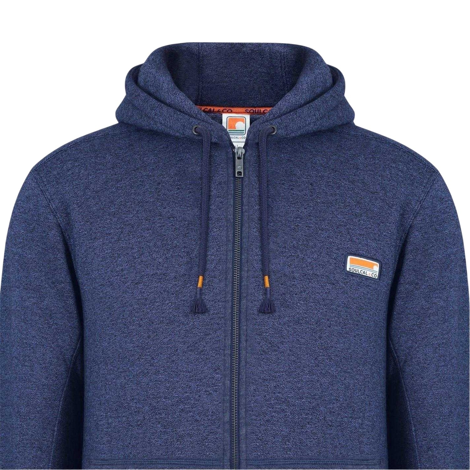 Indigo Marl - Lifestyle - SoulCal Mens Signature Cotton Full Zip Hoodie