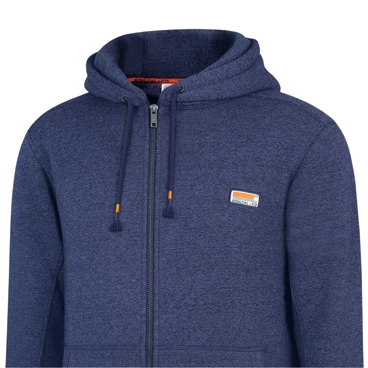 Indigo Marl - Pack Shot - SoulCal Mens Signature Cotton Full Zip Hoodie