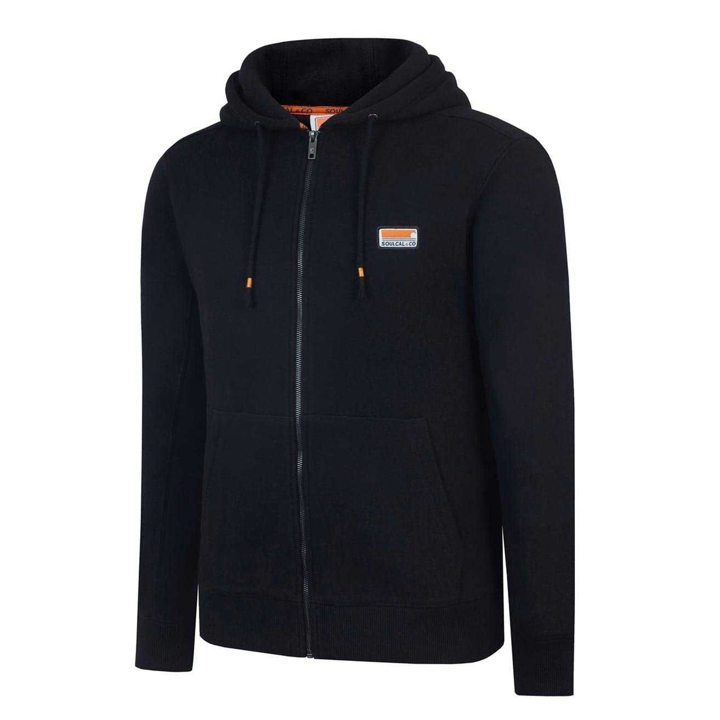 Black - Side - SoulCal Mens Signature Cotton Full Zip Hoodie