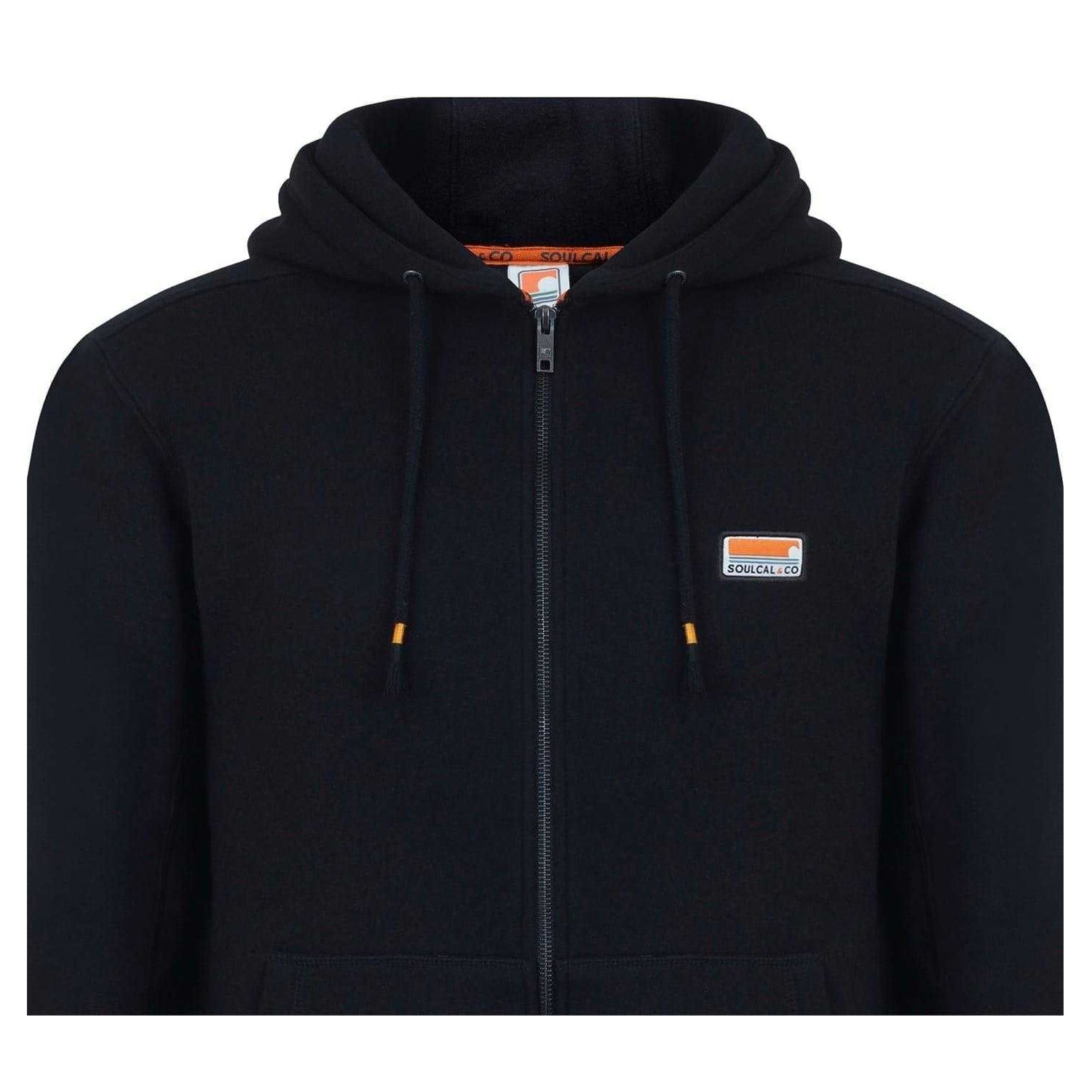 Black - Lifestyle - SoulCal Mens Signature Cotton Full Zip Hoodie
