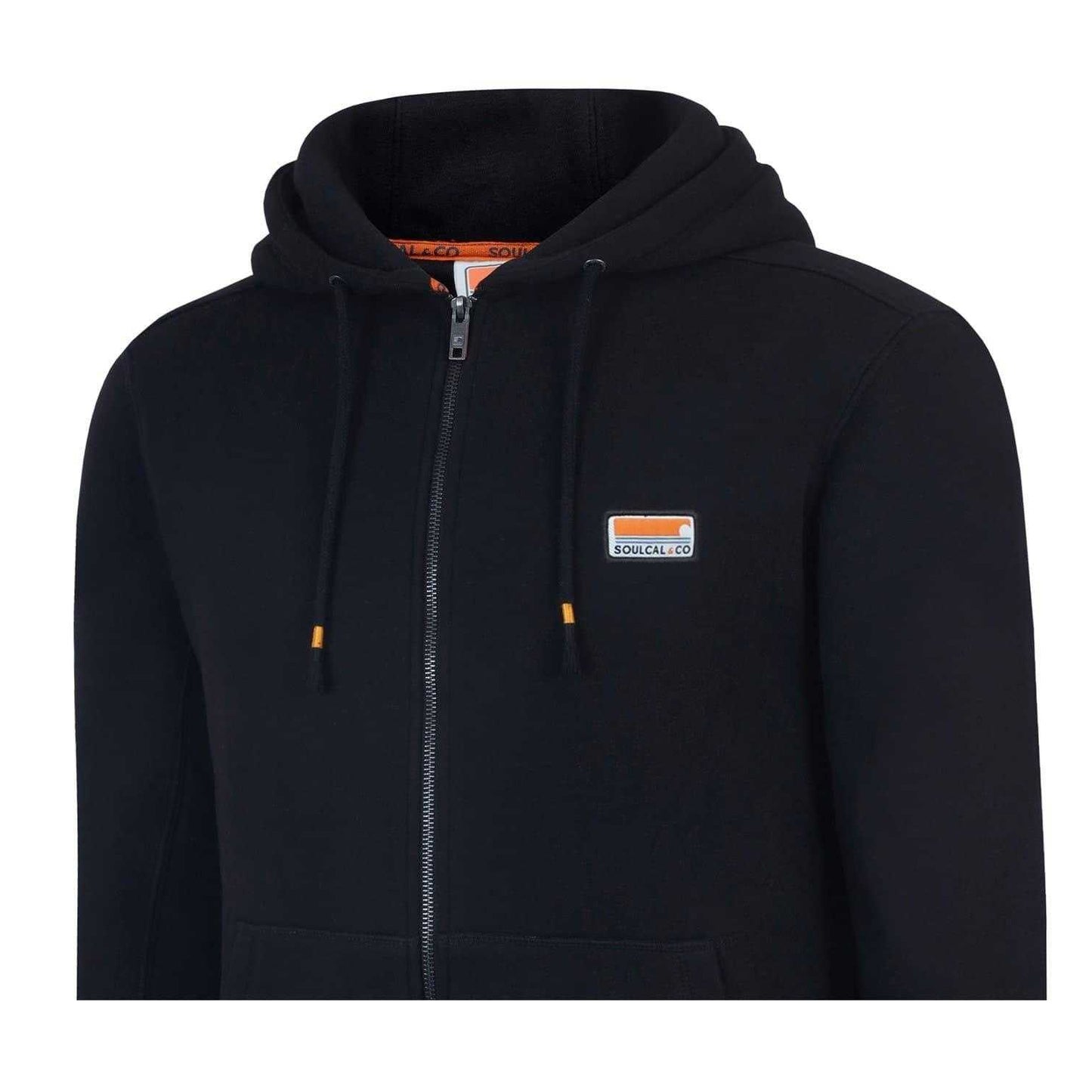 Black - Pack Shot - SoulCal Mens Signature Cotton Full Zip Hoodie