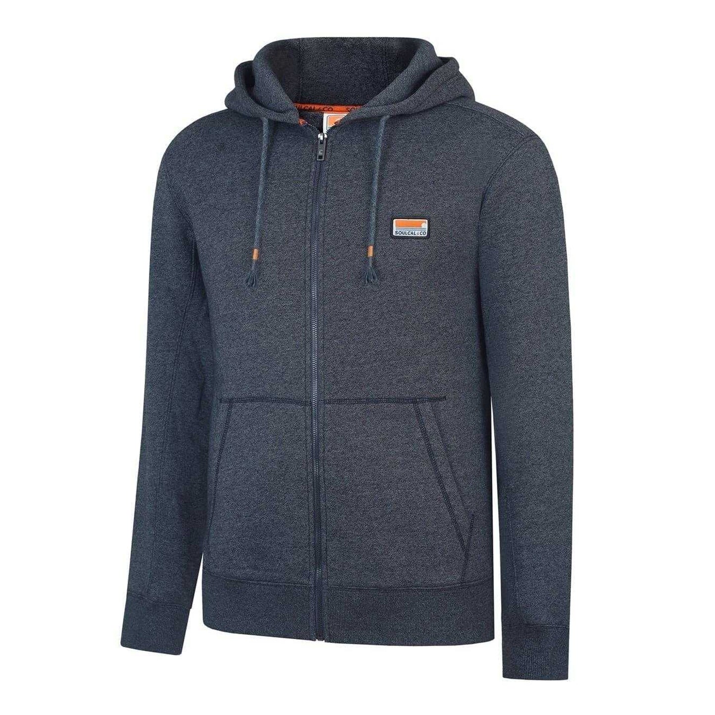 Dark Charcoal Marl - Side - SoulCal Mens Signature Cotton Full Zip Hoodie