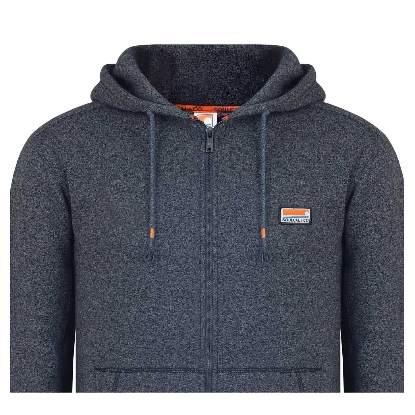 Dark Charcoal Marl - Lifestyle - SoulCal Mens Signature Cotton Full Zip Hoodie