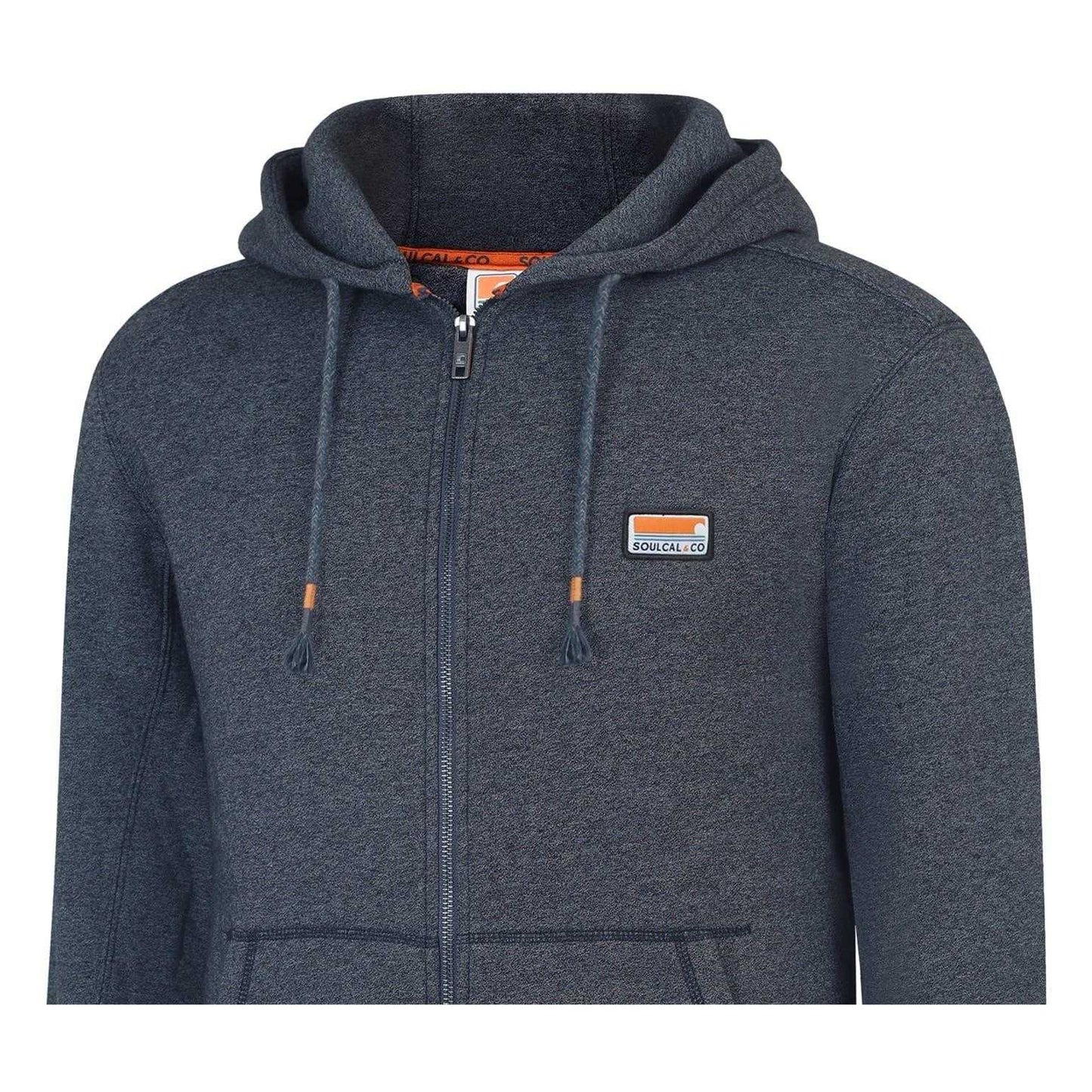 Dark Charcoal Marl - Pack Shot - SoulCal Mens Signature Cotton Full Zip Hoodie