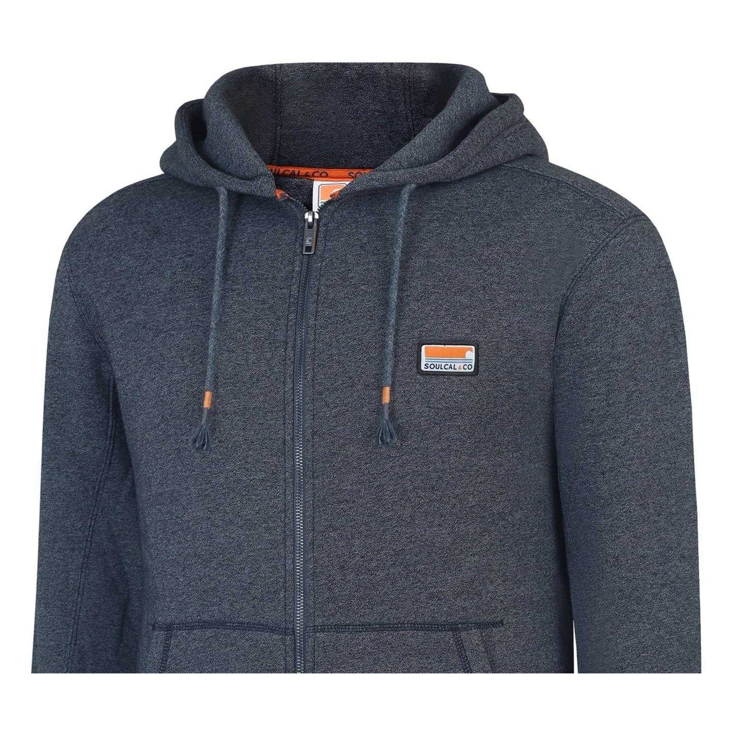 Dark Charcoal Marl - Pack Shot - SoulCal Mens Signature Cotton Full Zip Hoodie