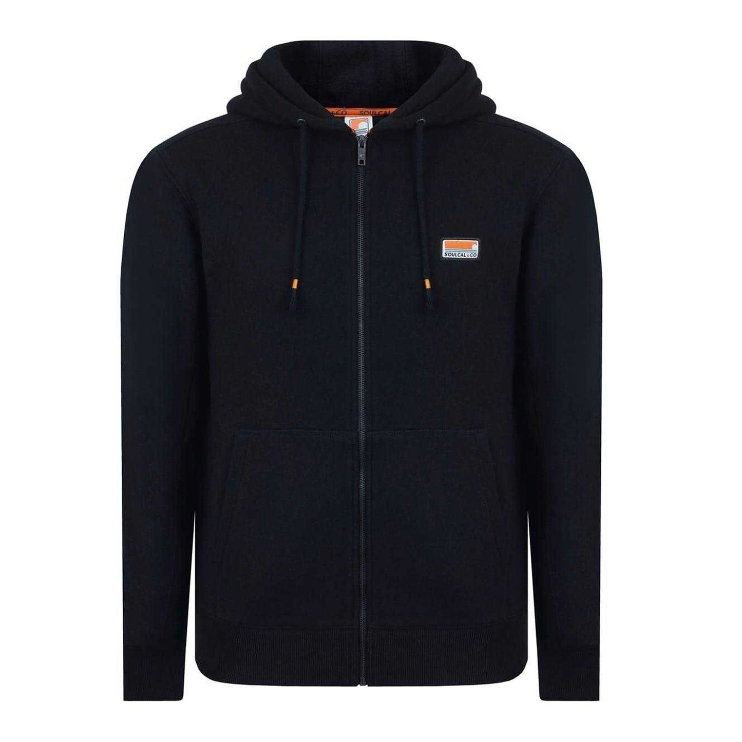 Black - Front - SoulCal Mens Signature Cotton Full Zip Hoodie