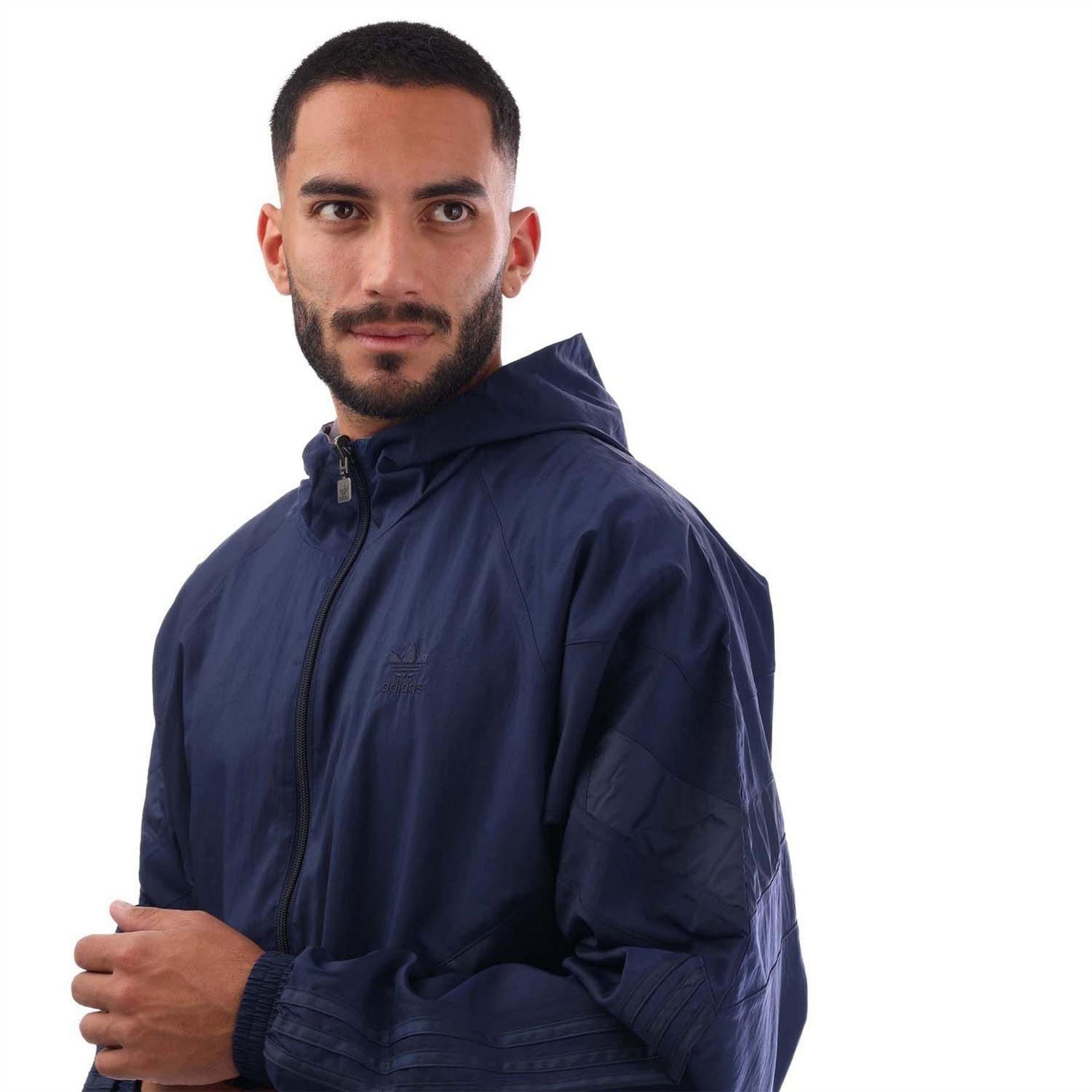 Navy - Side - Adidas Mens Originals Reversible Windbreaker