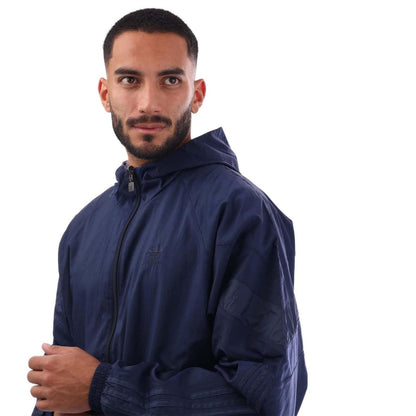 Navy - Side - Adidas Mens Originals Reversible Windbreaker