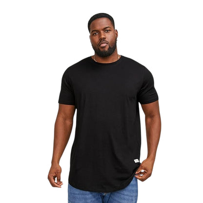 Black - Side - Jack And Jones Mens Noa Plain Plus T-Shirt