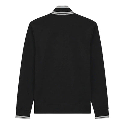 Black - Back - Boss Mens Embroidered Logo Regular Long-Sleeved Track Jacket
