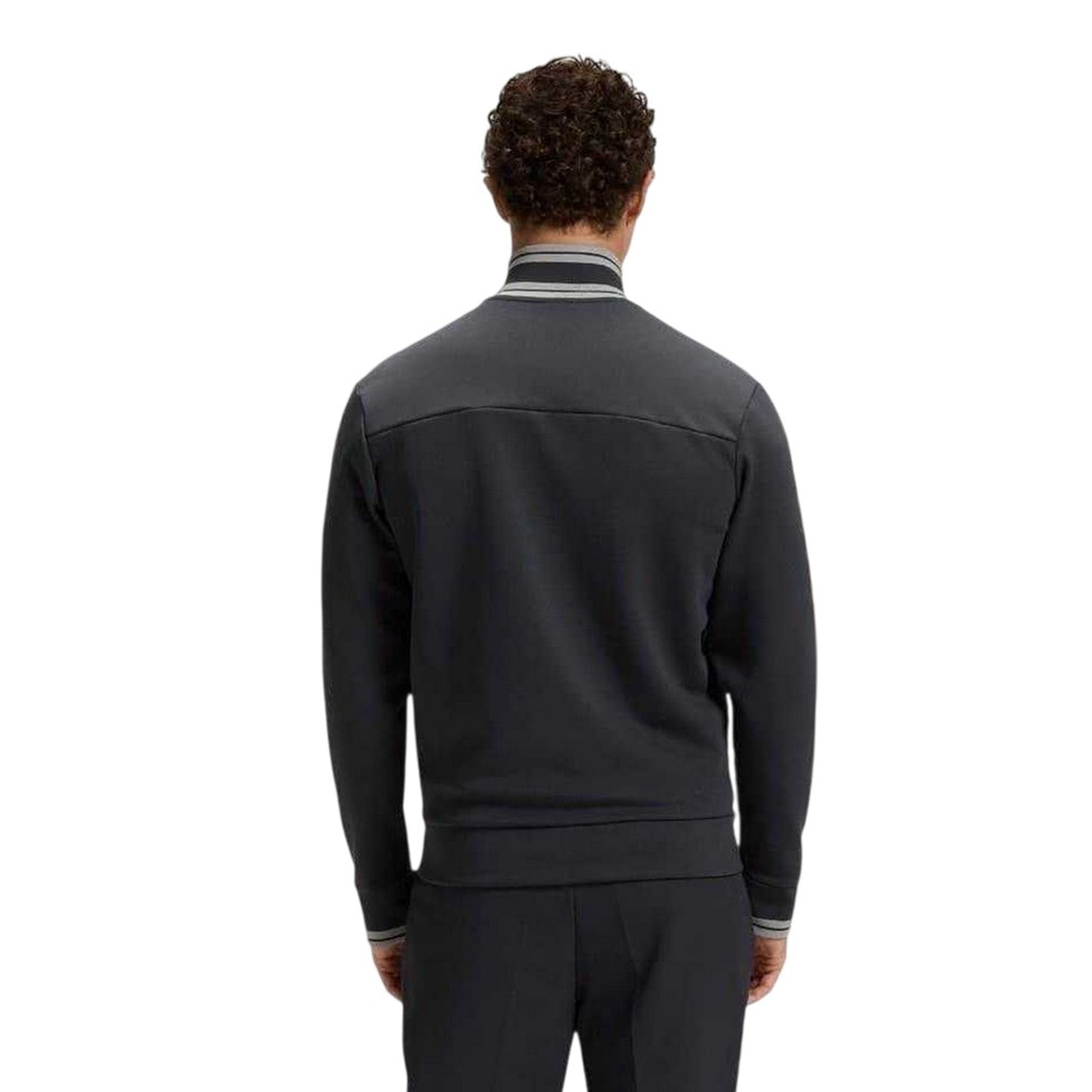 Dark Blue - Back - Boss Mens Embroidered Logo Regular Long-Sleeved Track Jacket