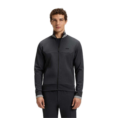 Dark Blue - Lifestyle - Boss Mens Embroidered Logo Regular Long-Sleeved Track Jacket
