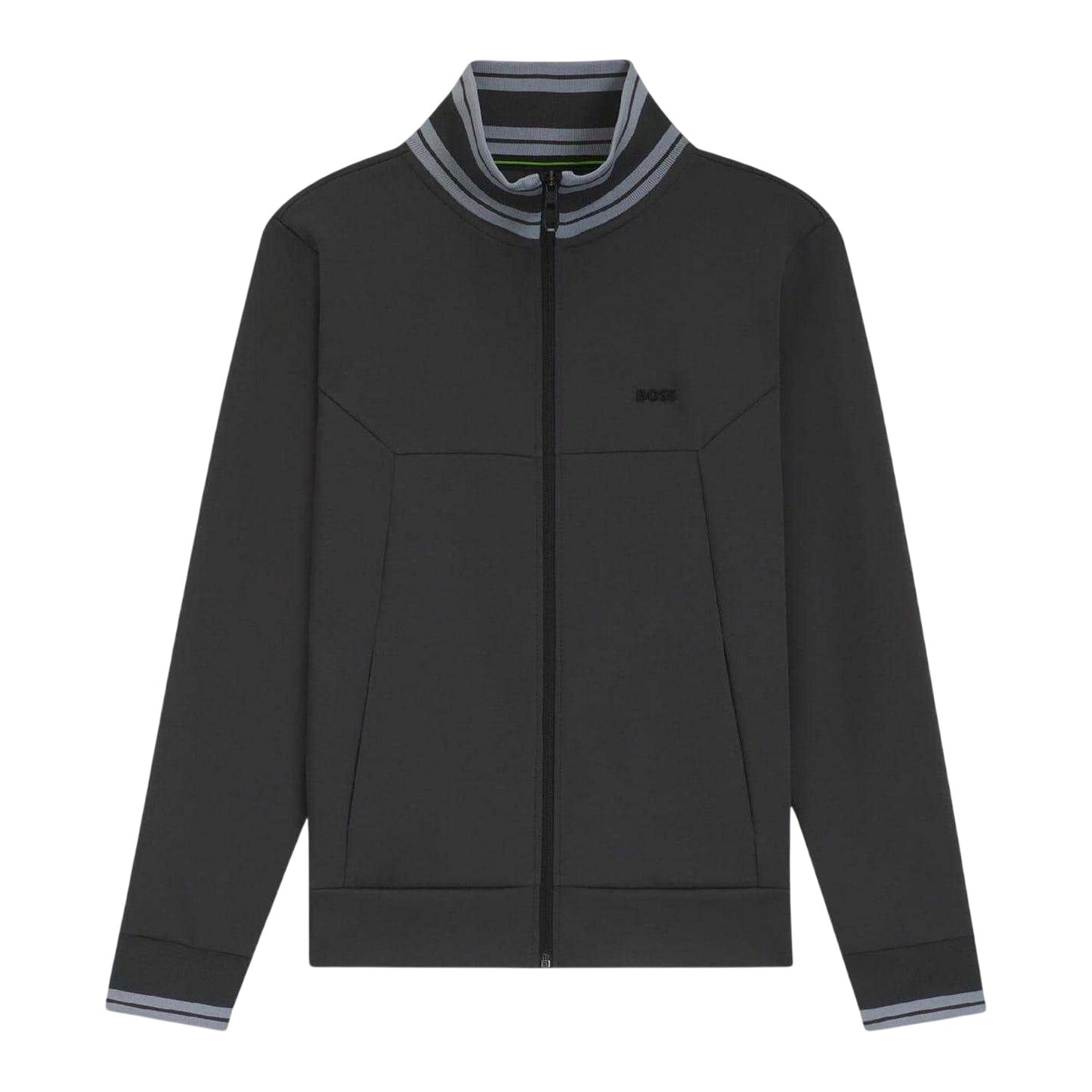 Dark Grey - Front - Boss Mens Embroidered Logo Regular Long-Sleeved Track Jacket